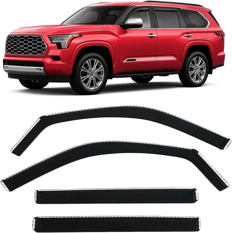 Optimal Co 2023-2026 in-Channel Rain Guards for Toyota Sequoia Side Window Visor Deflectors SR5 Limited Platinum TRD Pro Capstone 2024 2025 - Image 1